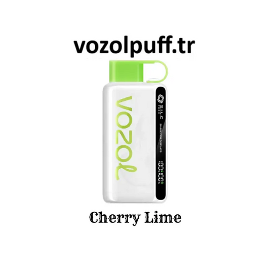Beyaz dikdörtgen vape, yeşil detaylarıyla Cherry Lime - Star 12000 Vazol Puff