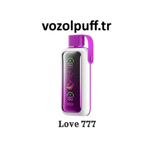 Mor ve beyaz dijital ekran  Love 777 - Star 20000 Vozol, Vazol puff