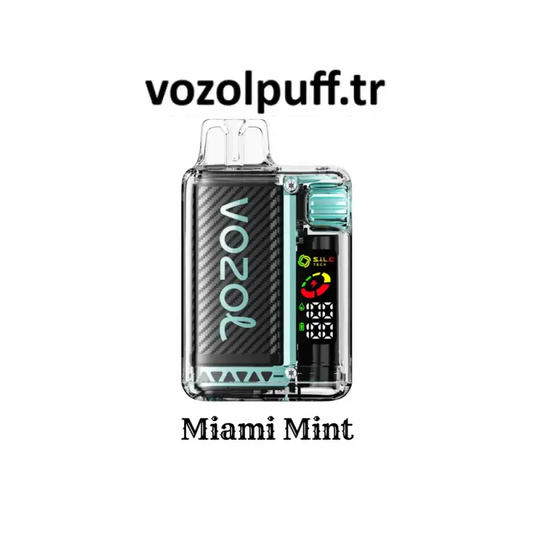 Açık kasalı vape cihazı ve dijital ekran, Miami Mint - Vista 20000 Vazol