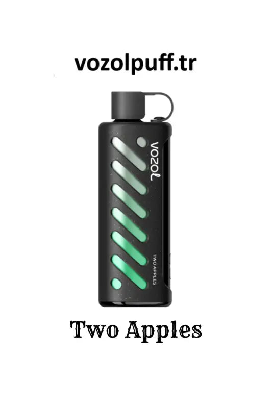 Siyah vape cihazı, Vazol Gear Shisha 25000 Two Apples ürününde çapraz kesiklere sahip